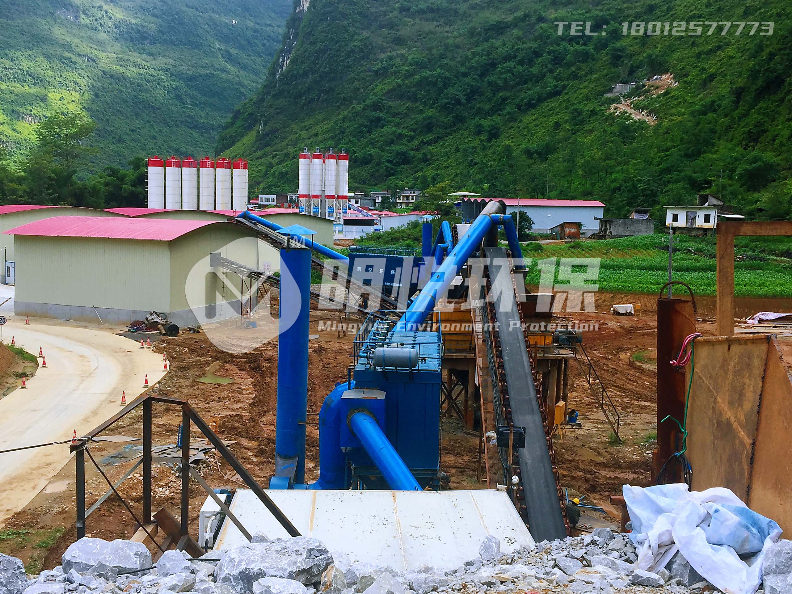 广西碎石生产线破碎筛分设备除尘器系统